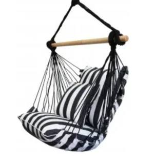 Chair Hammock Black White Stripe