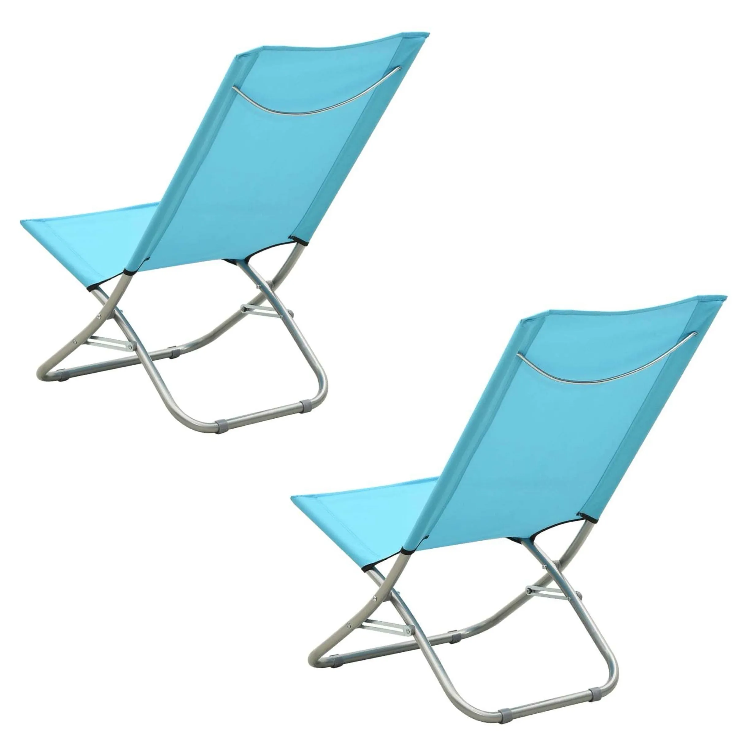 Chetumal Views Folding Beach Chairs (Set of 2) Turquoise Fabric
