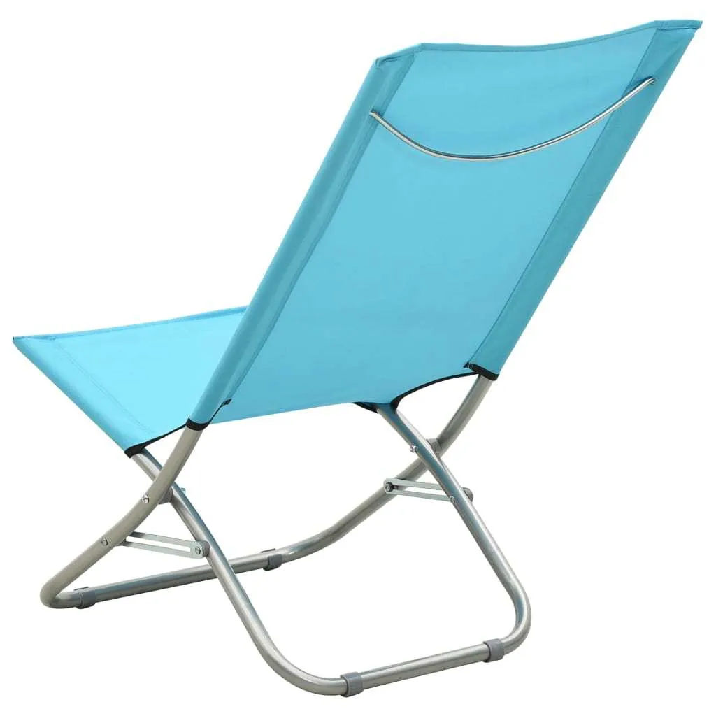 Chetumal Views Folding Beach Chairs (Set of 2) Turquoise Fabric