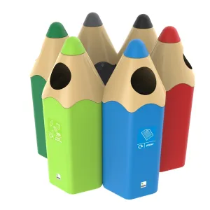 Coloured Pencil Recycling Bin 70 Litres