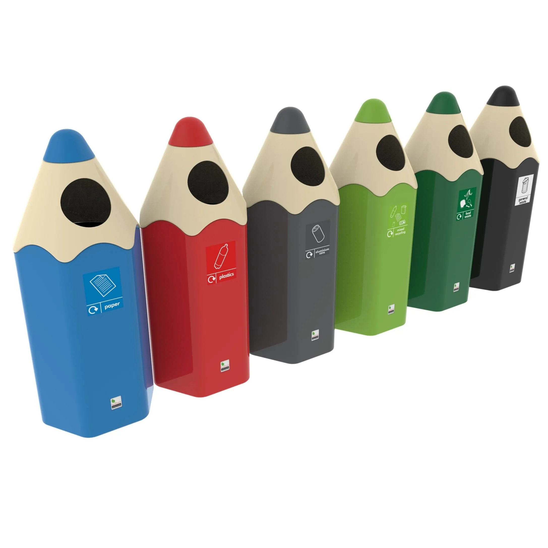 Coloured Pencil Recycling Bin 70 Litres