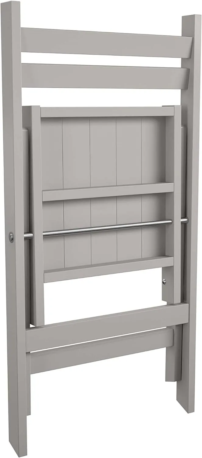CoscoProducts COSCO XL Wood Slat Back Folding Chair, 2-Pack, Gray Grey