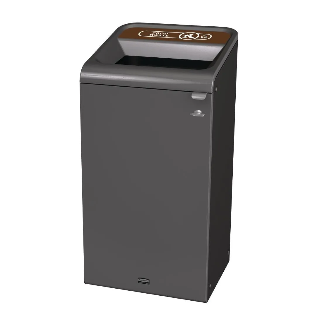 CX973 Rubbermaid Configure Recycling Bin with Food Waste Label Brown 87Ltr