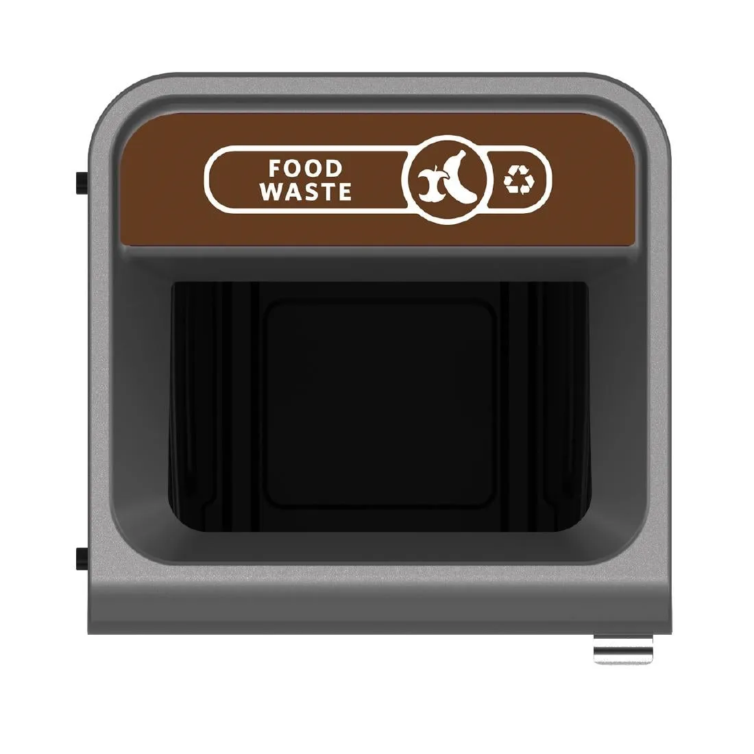 CX973 Rubbermaid Configure Recycling Bin with Food Waste Label Brown 87Ltr