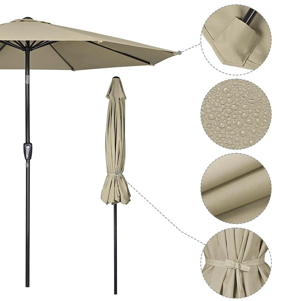 DIY 10 ft Tilting Outdoor Patio Umbrella 220g Yarn-dyed Canopy UV50 