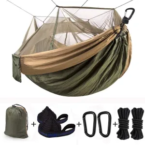 Double & Single Camping Hammock with Mosquito Net & Tree Straps