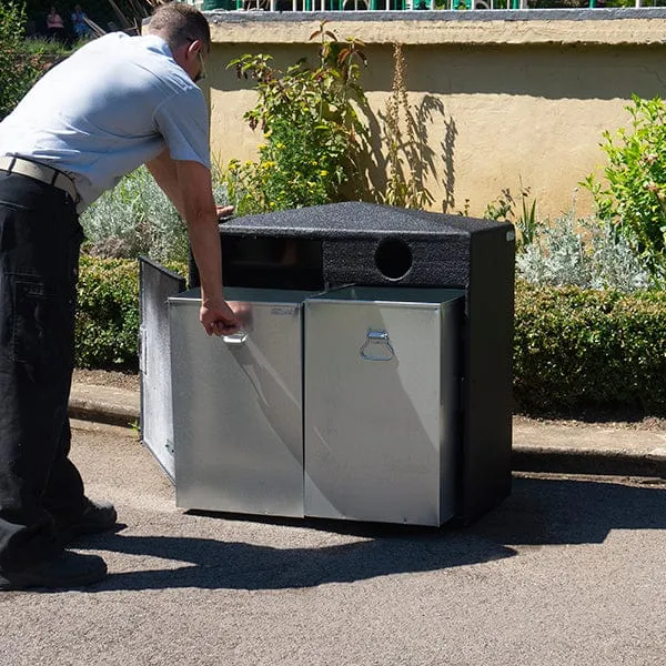 Double Never Rust Recycling Bin - 224 Litre