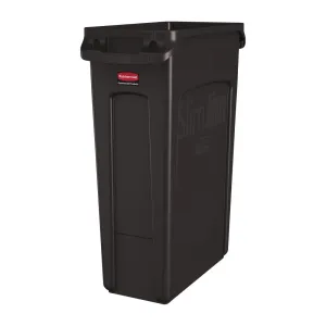 DY110 Rubbermaid Slim Jim Container With Venting Channels Brown 87Ltr