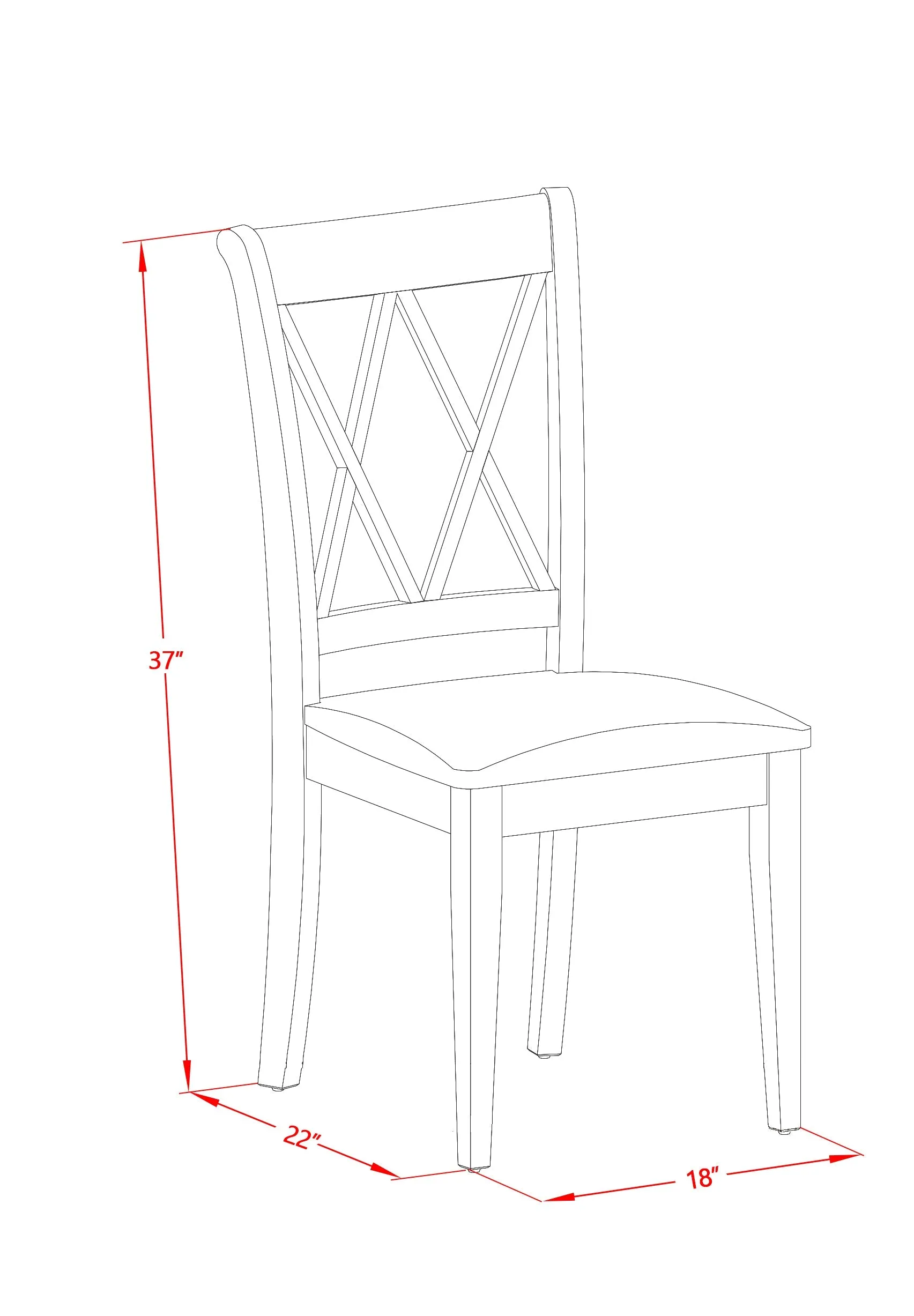 East West Furniture CLC-MAH-C Clarksville Dinette Chairs - Linen Fabric Upholstered Wood Chairs, Set of 2, Mahogany