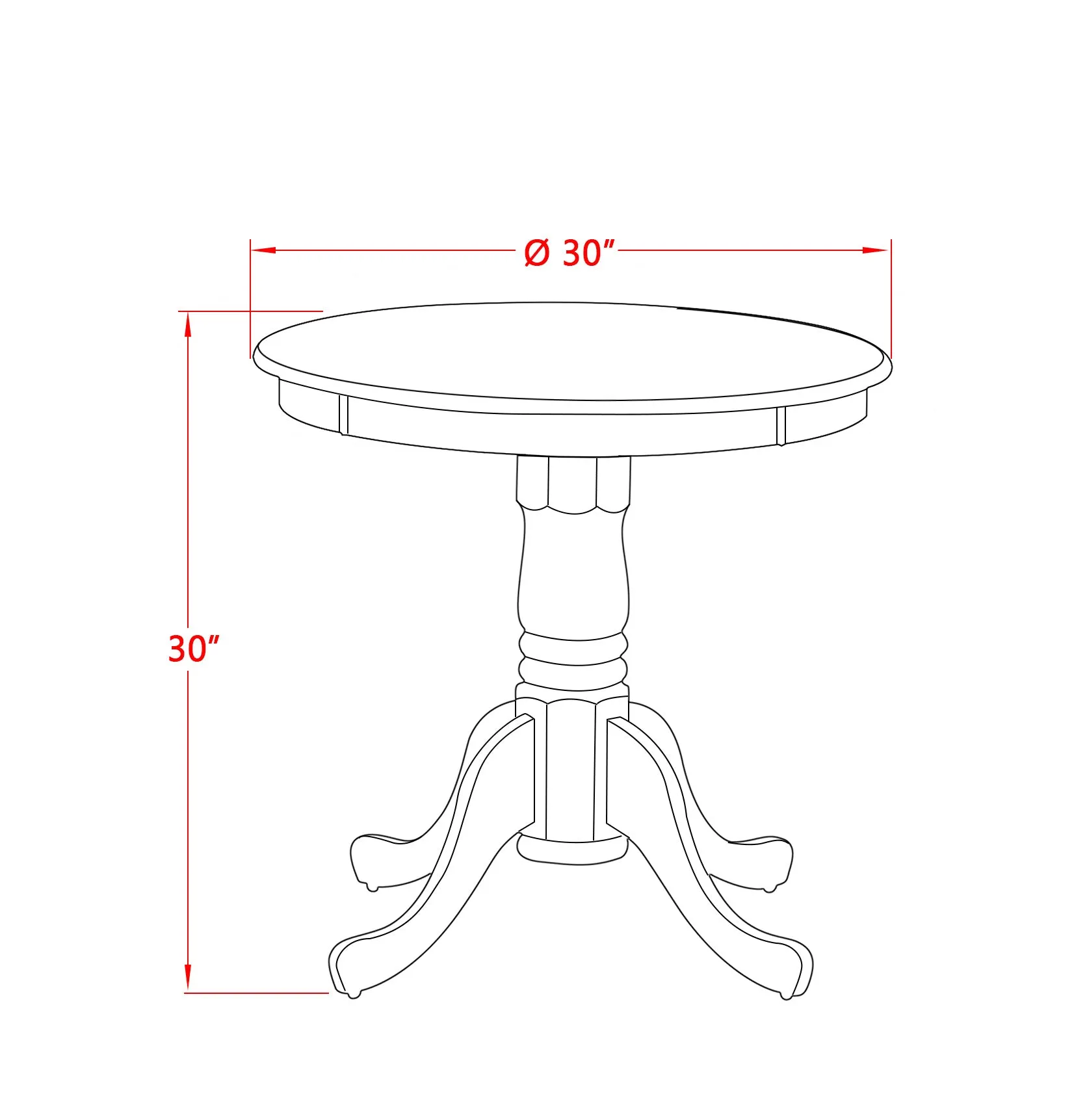 East West Furniture ESIP3-MAH-C 3 Piece Modern Dining Table Set Contains a Round Wooden Table with Pedestal and 2 Linen Fabric Upholstered Dining Chairs, 30x30 Inch, Mahogany