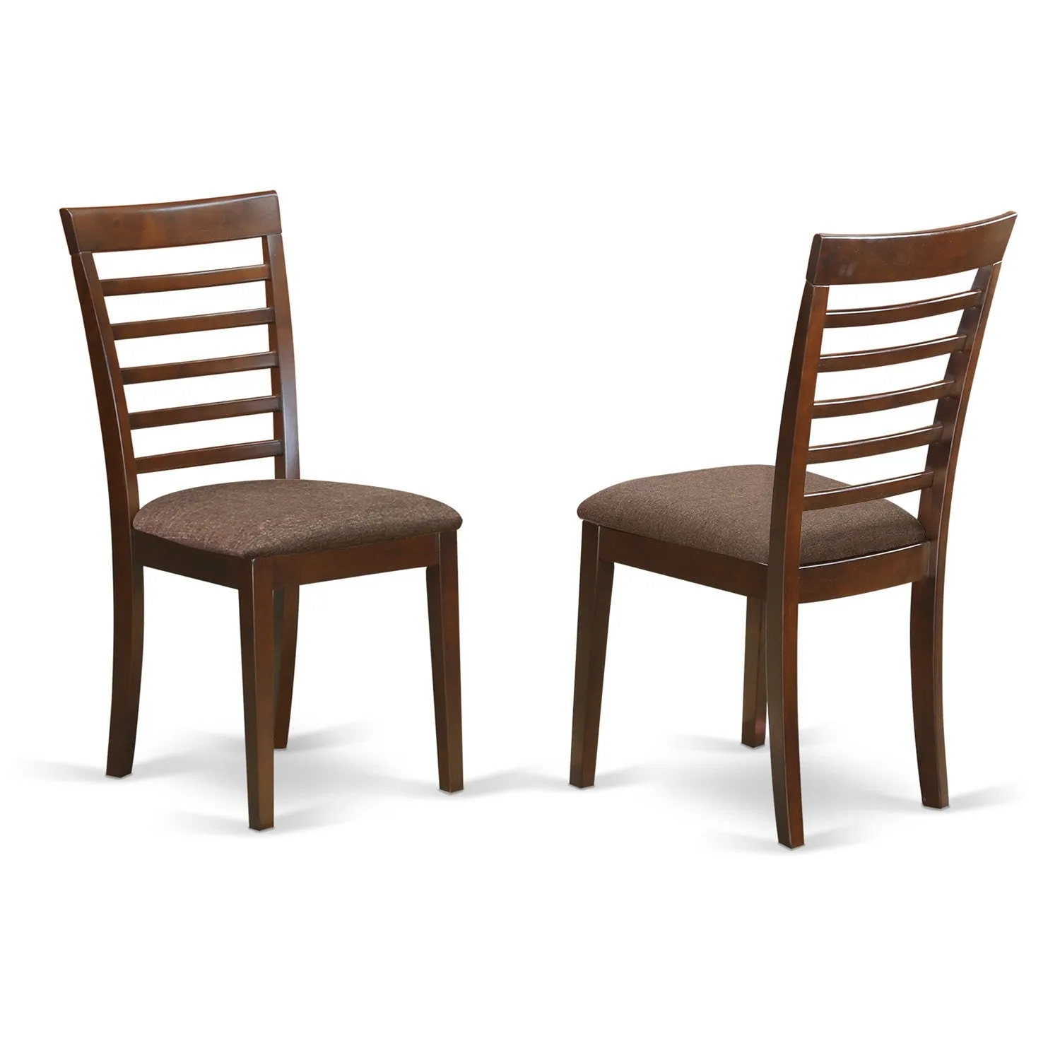 East West Furniture ESML3-MAH-C 3 Piece Kitchen Table & Chairs Set Contains a Round Dining Table with Pedestal and 2 Linen Fabric Dining Room Chairs, 30x30 Inch, Mahogany