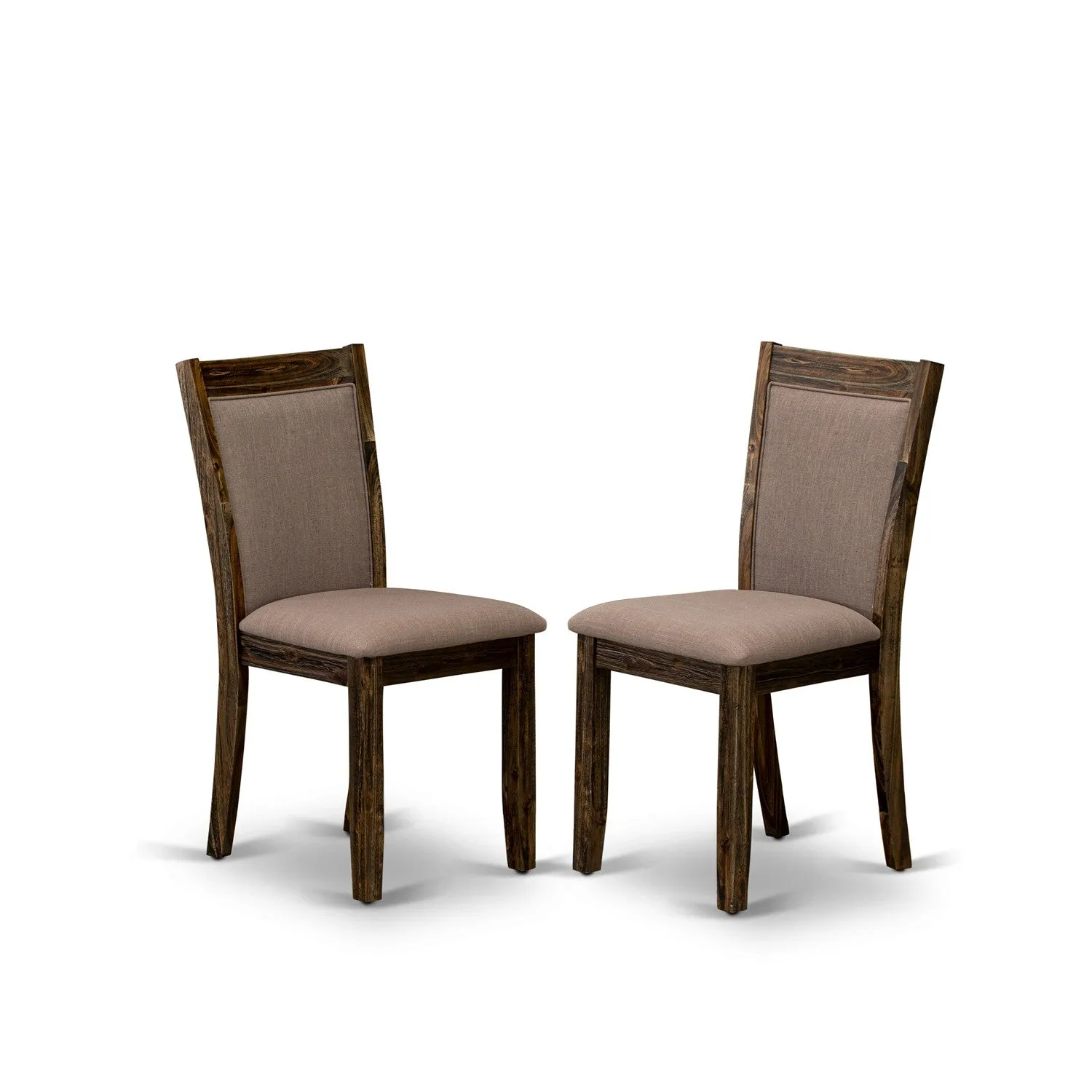East West Furniture F2MZ5-N04 5 Piece Dining Room Furniture Set Includes a Round Dining Table with Pedestal and 4 Light Tan Linen Fabric Upholstered Chairs, 48x48 Inch, Antique Walnut