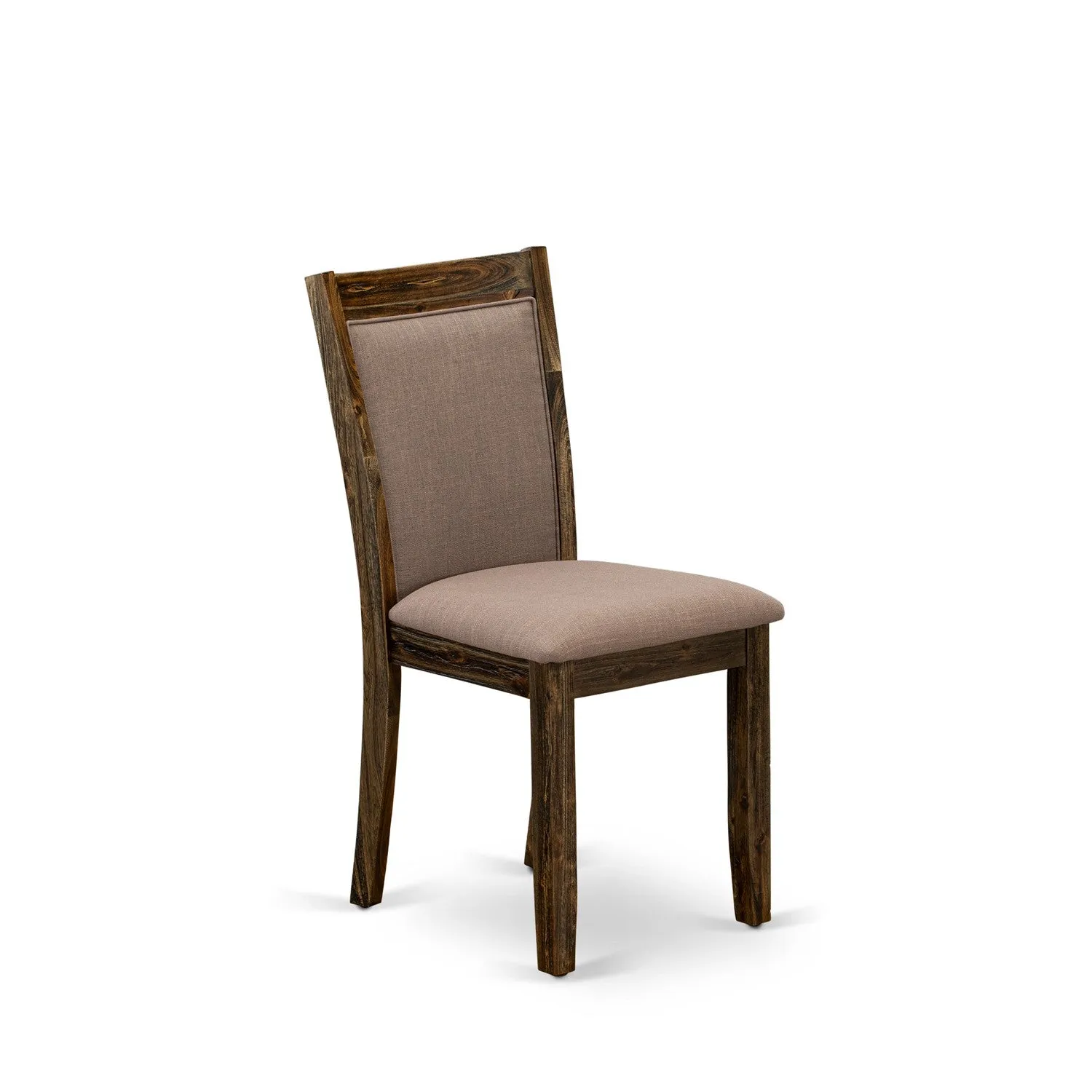 East West Furniture F2MZ5-N04 5 Piece Dining Room Furniture Set Includes a Round Dining Table with Pedestal and 4 Light Tan Linen Fabric Upholstered Chairs, 48x48 Inch, Antique Walnut