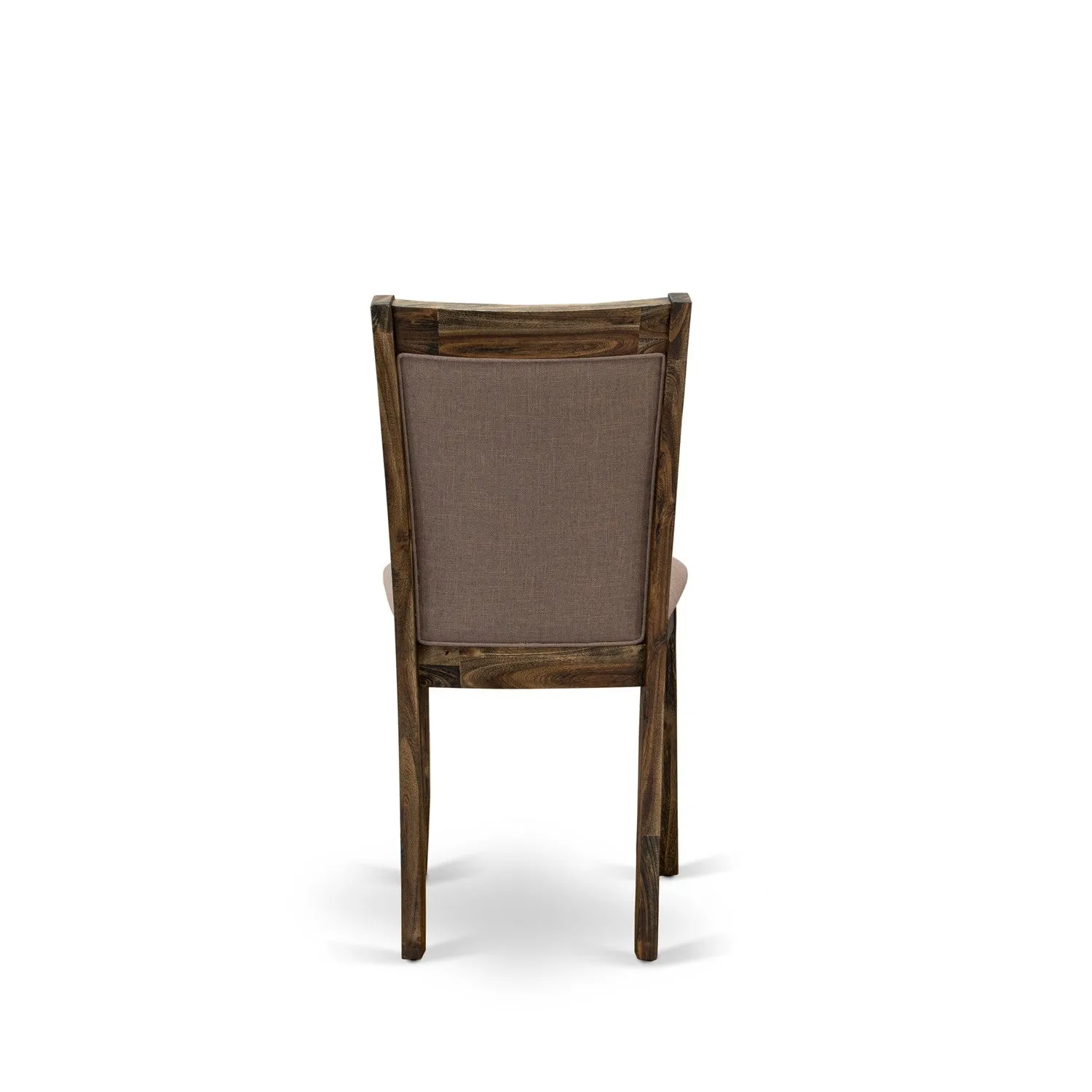 East West Furniture F2MZ5-N04 5 Piece Dining Room Furniture Set Includes a Round Dining Table with Pedestal and 4 Light Tan Linen Fabric Upholstered Chairs, 48x48 Inch, Antique Walnut