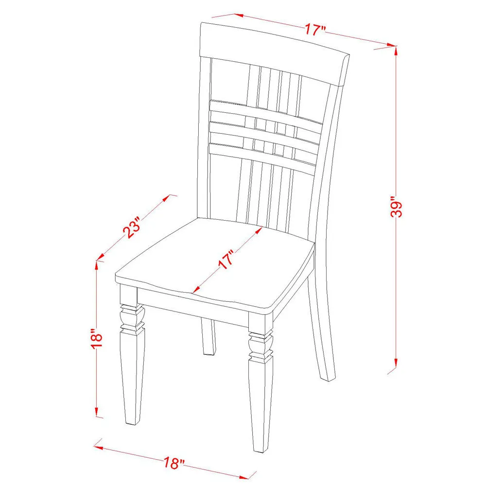 East West Furniture LGC-BCH-W Logan Dining Room Chairs - Stylish Back Solid Wood Seat Chairs, Set of 2, Black & Cherry