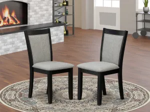 East West Furniture MZC6T06 Monza Parson Chairs - Shitake Linen Fabric Padded Dining Chairs, Set of 2, Wirebrushed Black