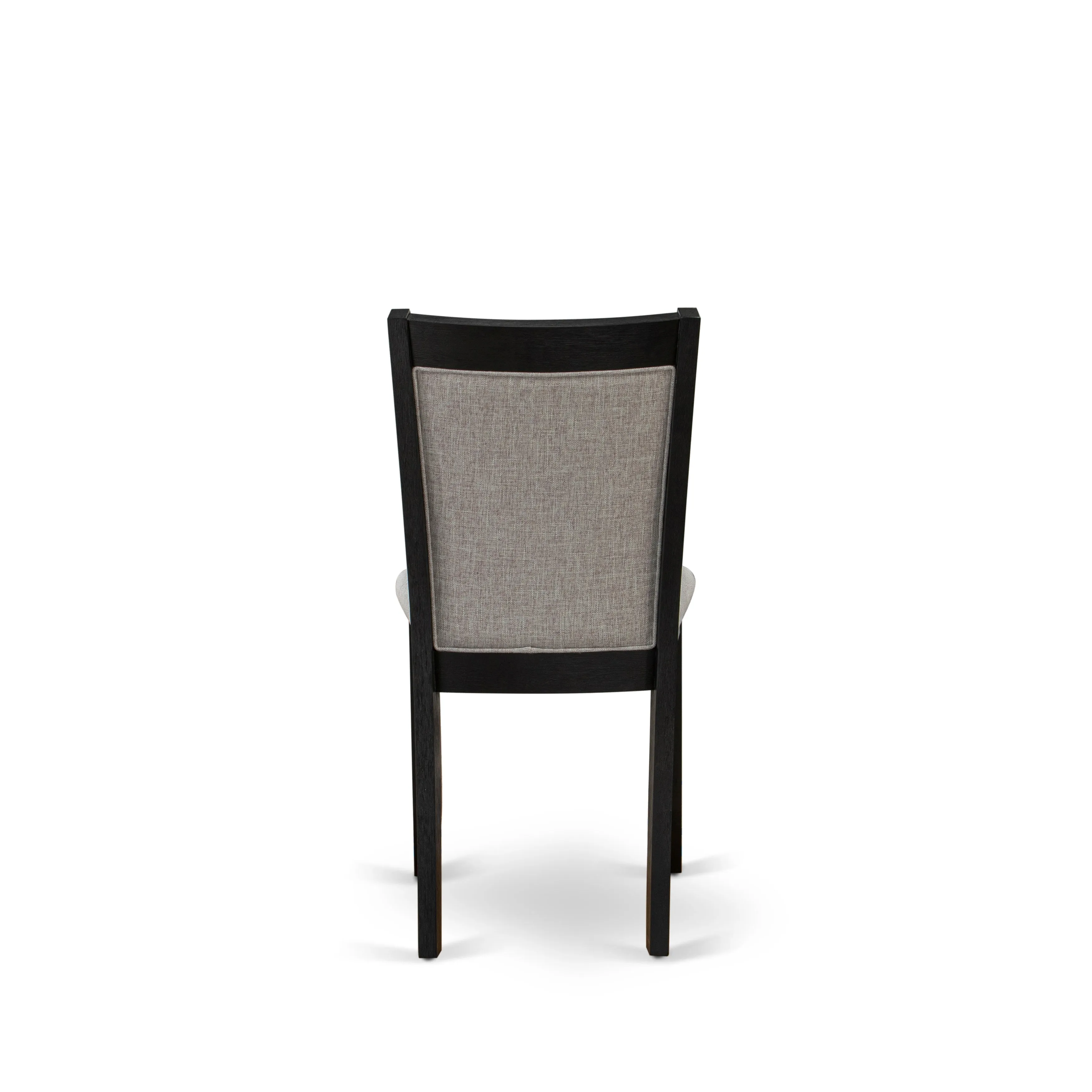 East West Furniture MZC6T06 Monza Parson Chairs - Shitake Linen Fabric Padded Dining Chairs, Set of 2, Wirebrushed Black