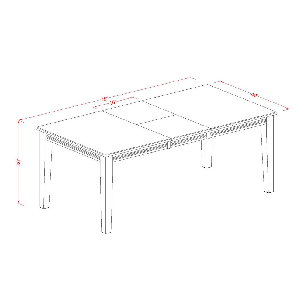 East West Furniture QUAN5-BCH-C 5 Piece Kitchen Table Set for 4 Includes a Rectangle Dining Room Table with Butterfly Leaf and 4 Linen Fabric Upholstered Chairs, 40x78 Inch, Black & Cherry