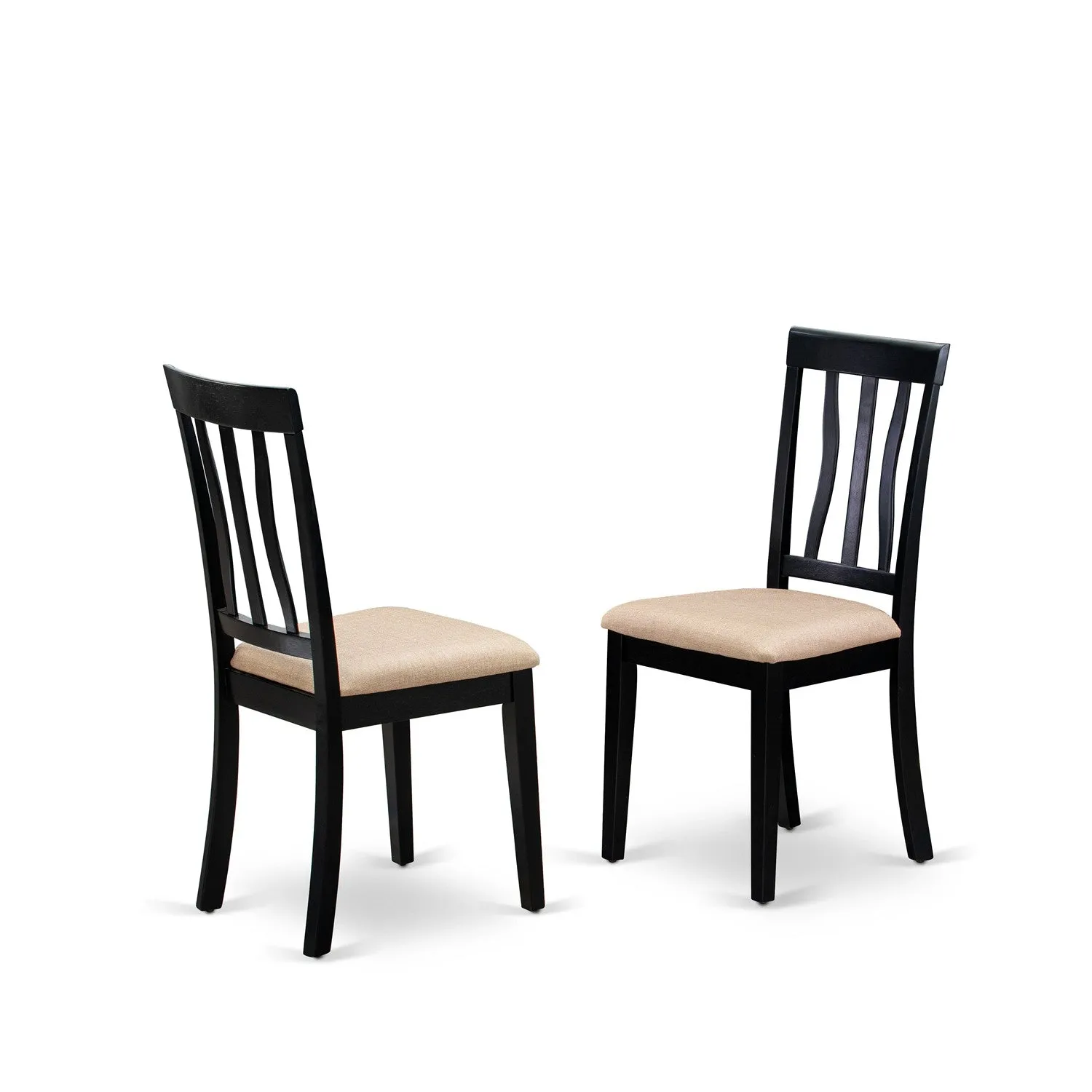 East West Furniture QUAN5-BCH-C 5 Piece Kitchen Table Set for 4 Includes a Rectangle Dining Room Table with Butterfly Leaf and 4 Linen Fabric Upholstered Chairs, 40x78 Inch, Black & Cherry