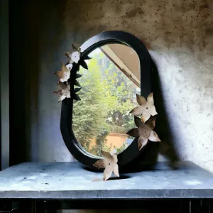 Floral mirror  with Metal Flowers : Aaina 12