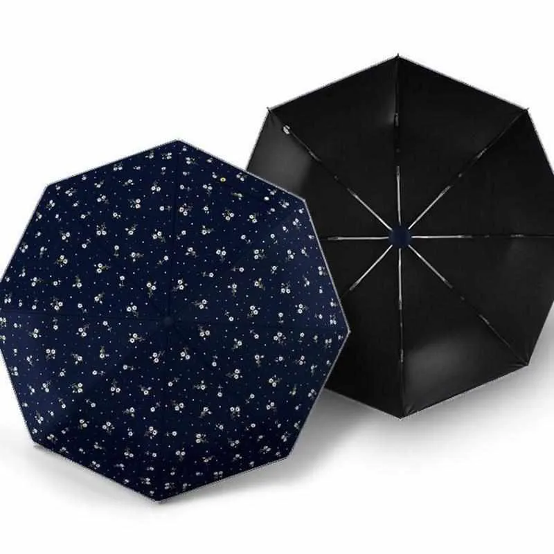 Flower Women's Automatic Mini Umbrellas - Anti UV