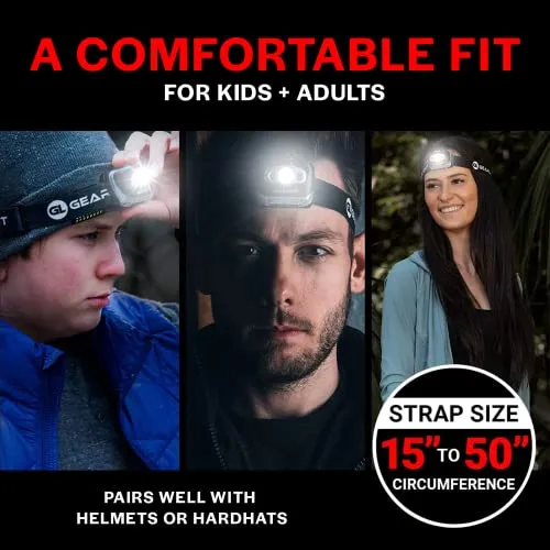 GearLight LED Head Lamp - Father's Day Gifts for Dad - Pack of 2 Outdoor Camping Headlamps w/Adjustable Headband for Adults and Kids - Hiking & Camping Gifts for Men, Husband, Dad - S500