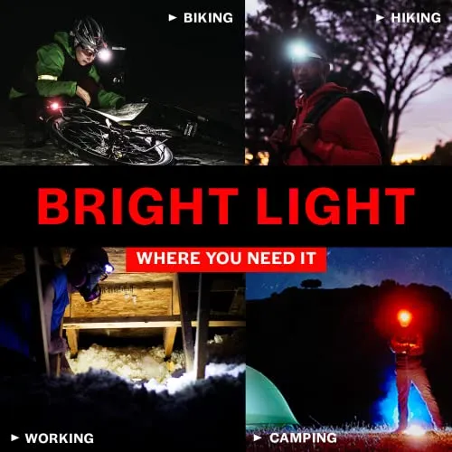 GearLight LED Head Lamp - Father's Day Gifts for Dad - Pack of 2 Outdoor Camping Headlamps w/Adjustable Headband for Adults and Kids - Hiking & Camping Gifts for Men, Husband, Dad - S500