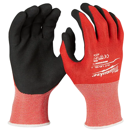 General Purpose Gloves - Milwaukee® Cut Level 1 Nitrile Dipped Gloves, 48-22-890