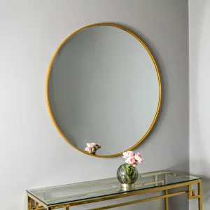 Gold Brooklyn Round Mirror - Medium