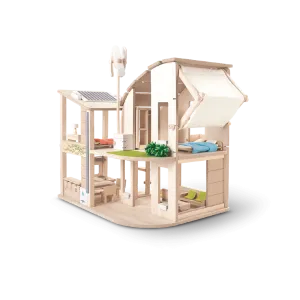 Green Dollhouse With Furniture