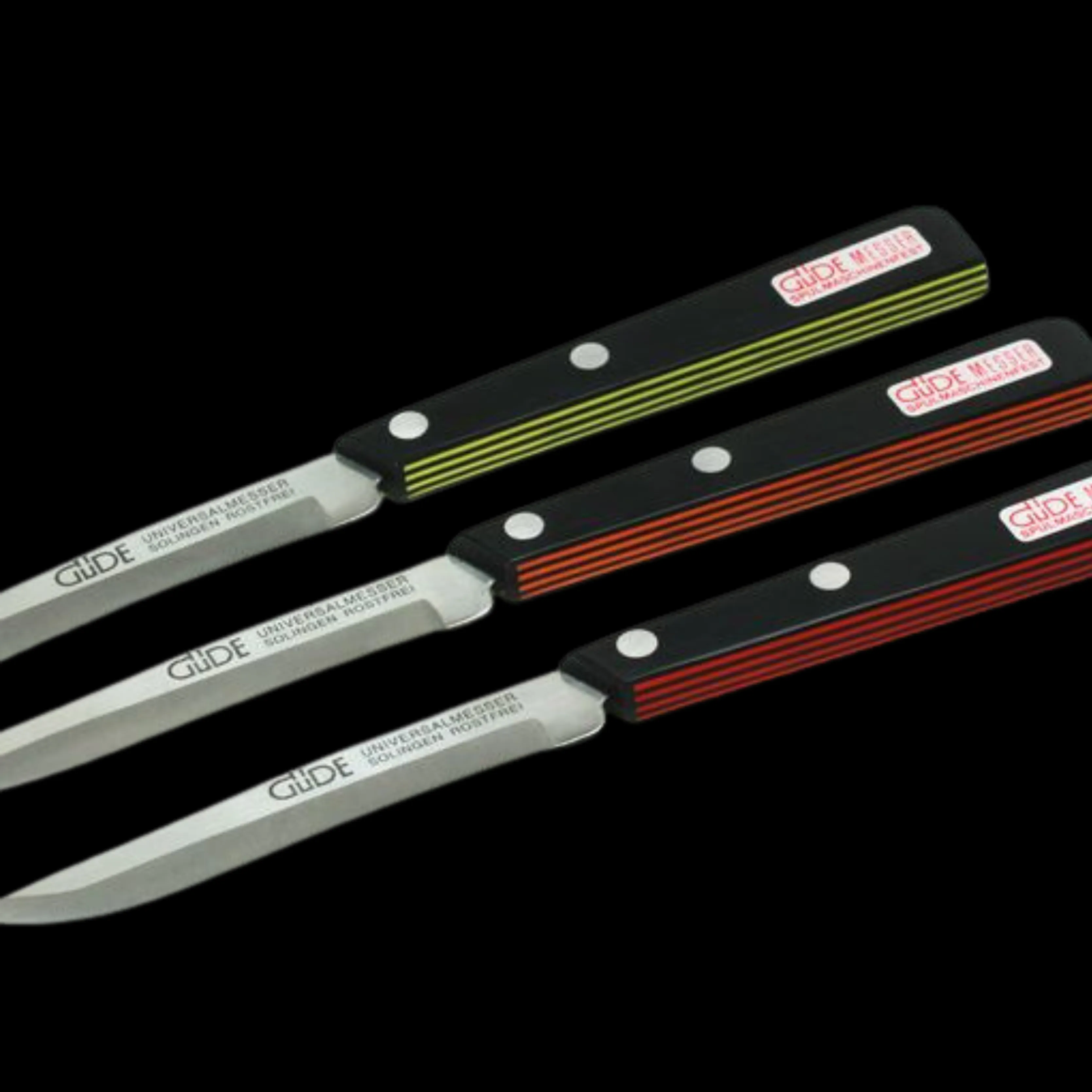 Gude Universal Knife With Black / Red Hostaform Handle, 4-In