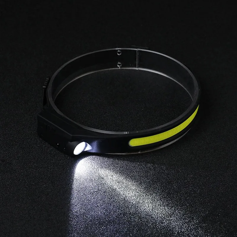 Headlamp XPG COB LED with Built-in Battery Flashlight USB Rechargeable 6 lighting Modes Head Torch