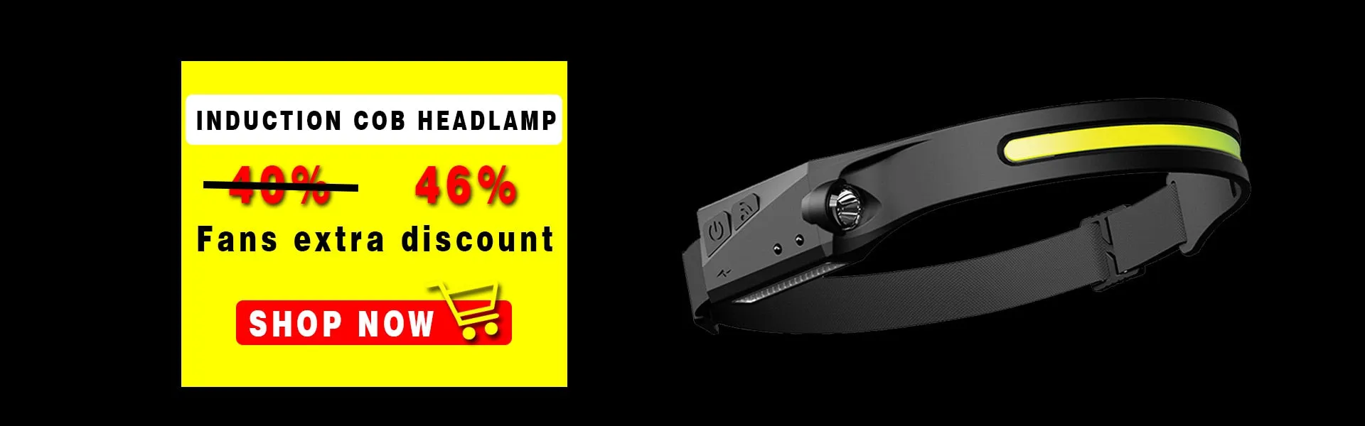 Headlamp XPG COB LED with Built-in Battery Flashlight USB Rechargeable 6 lighting Modes Head Torch