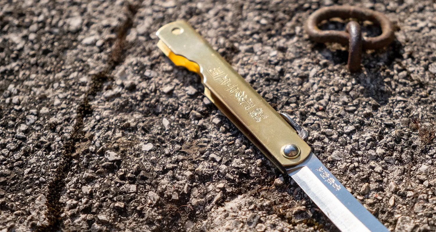Higonokami Pocket Knife BRASS 65mm (2.5")