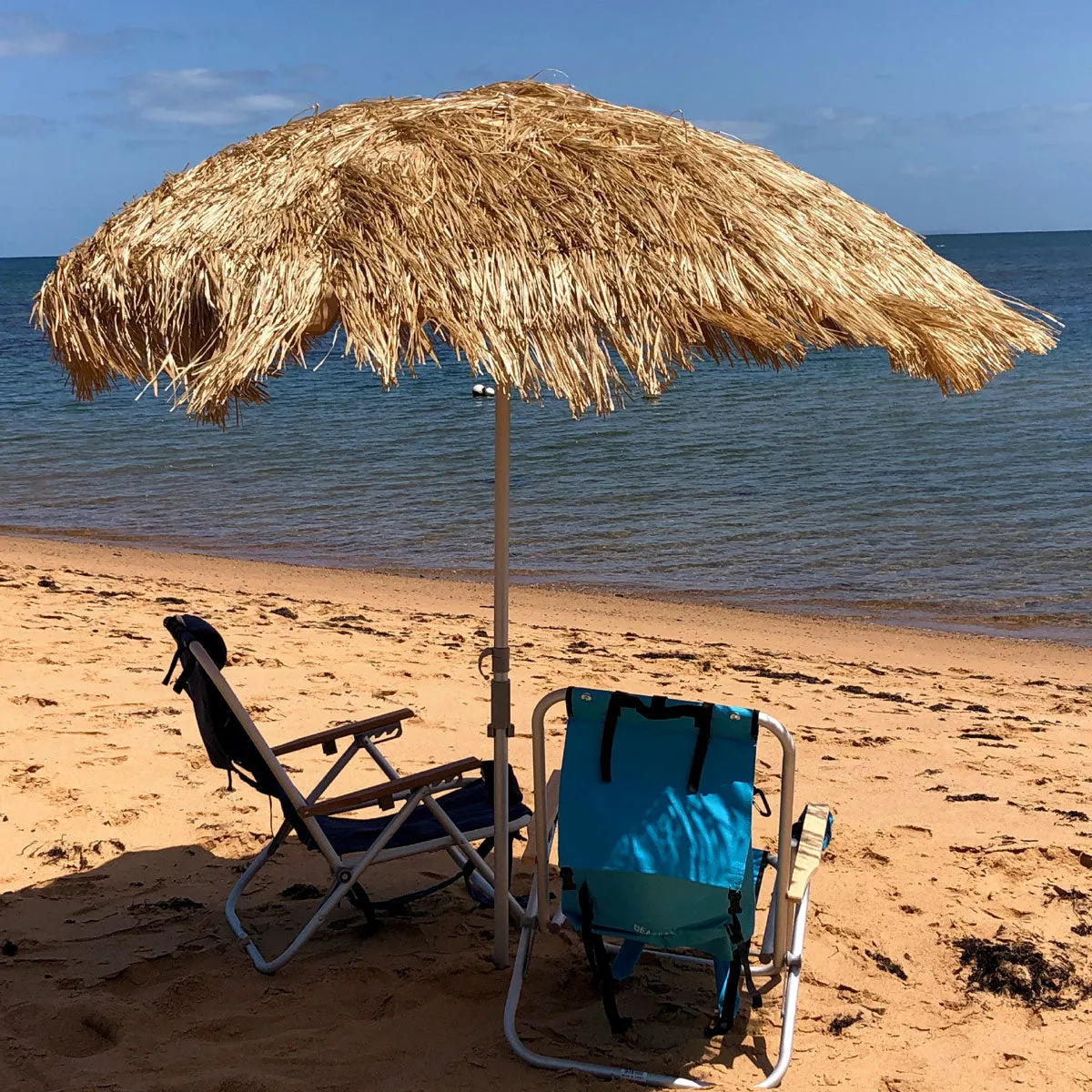 Hula 210cm BEACH Umbrella - Raffia Thatch