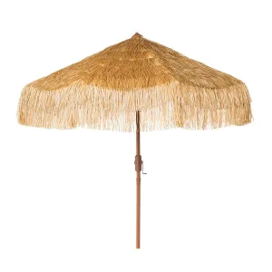 Hula 275cm MARKET Umbrella with crank lift - Raffia Thatch