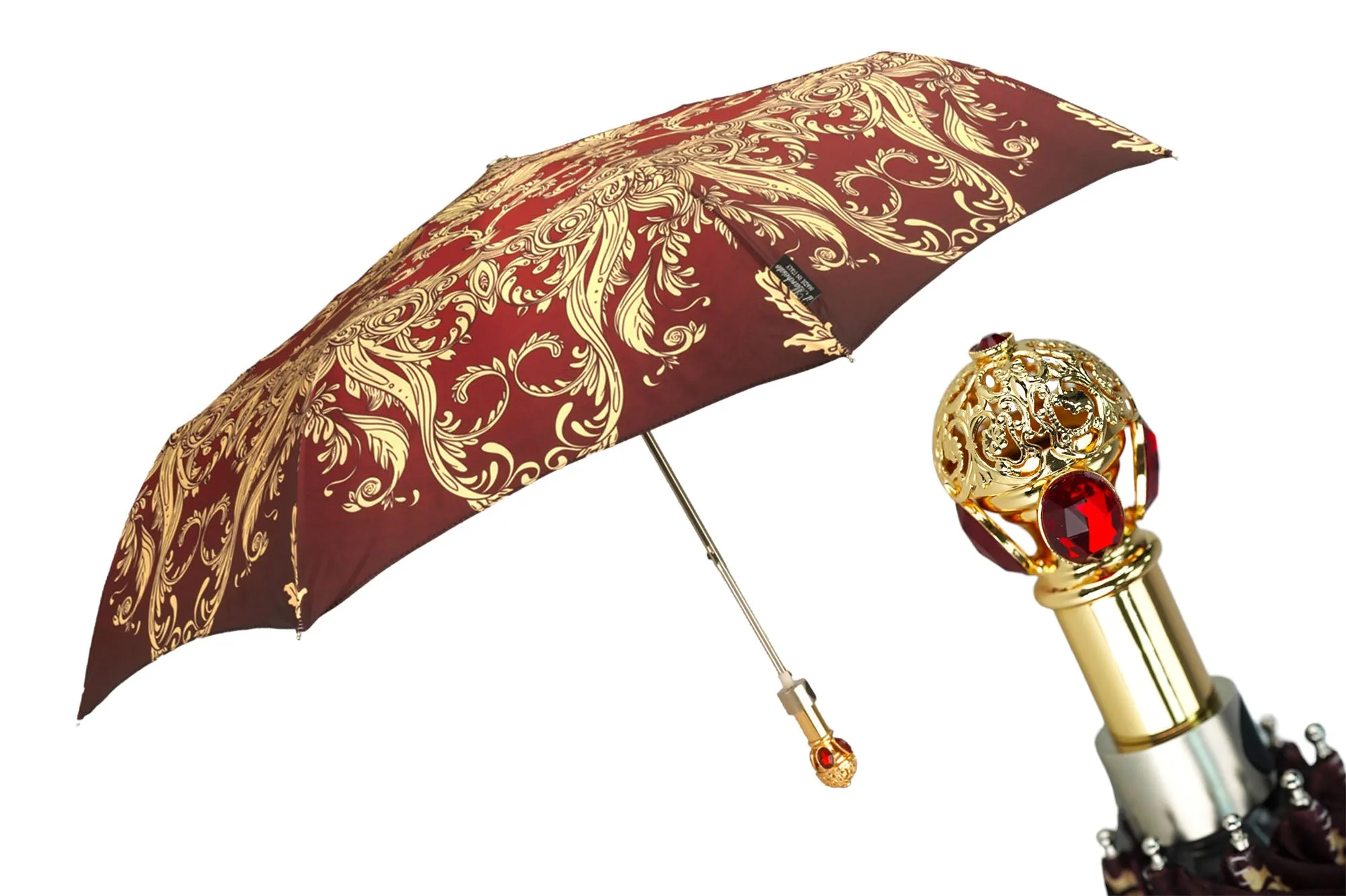 Il Marchesato ombrelli Burgundy crown design - Mylord red stones Handle
