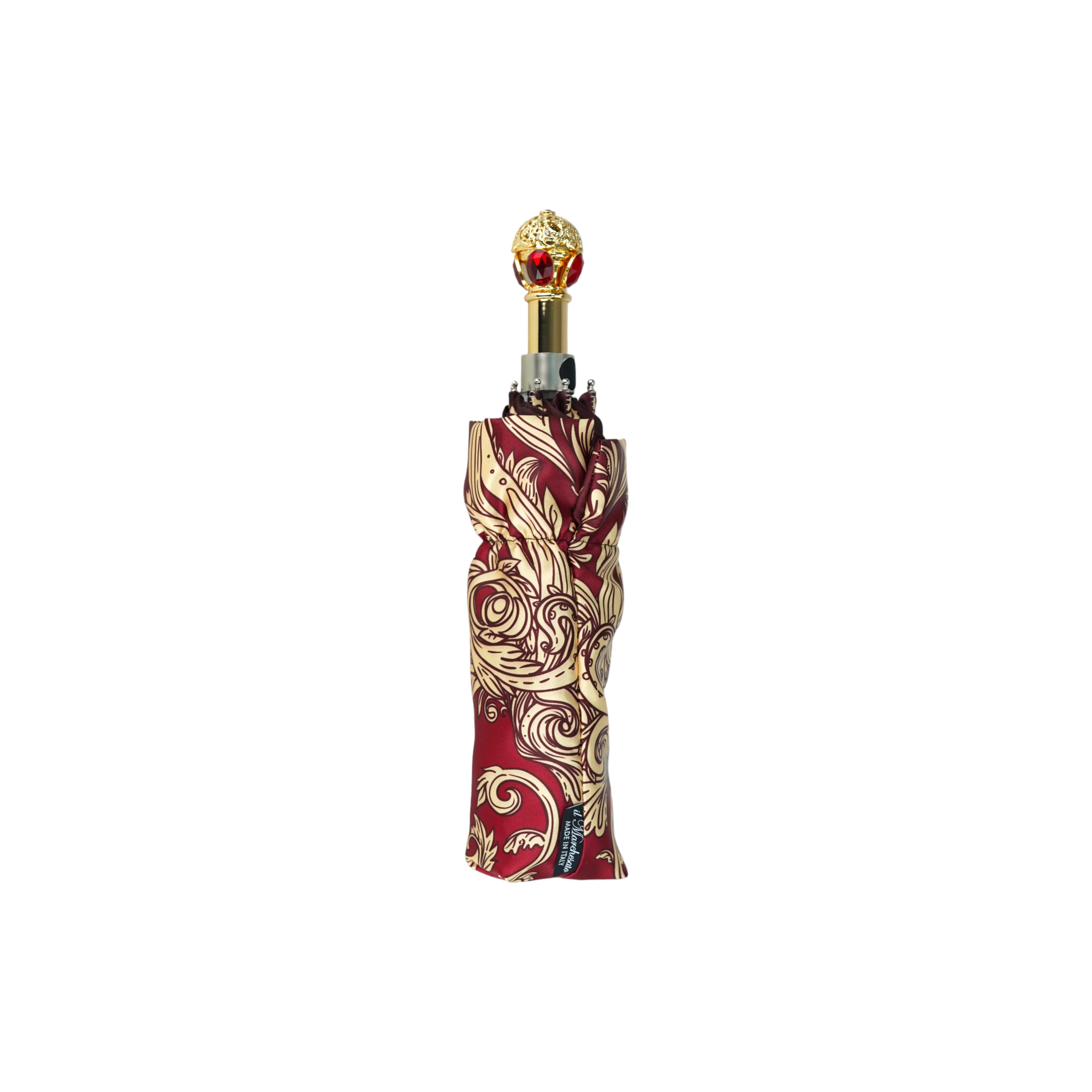 Il Marchesato ombrelli Burgundy crown design - Mylord red stones Handle