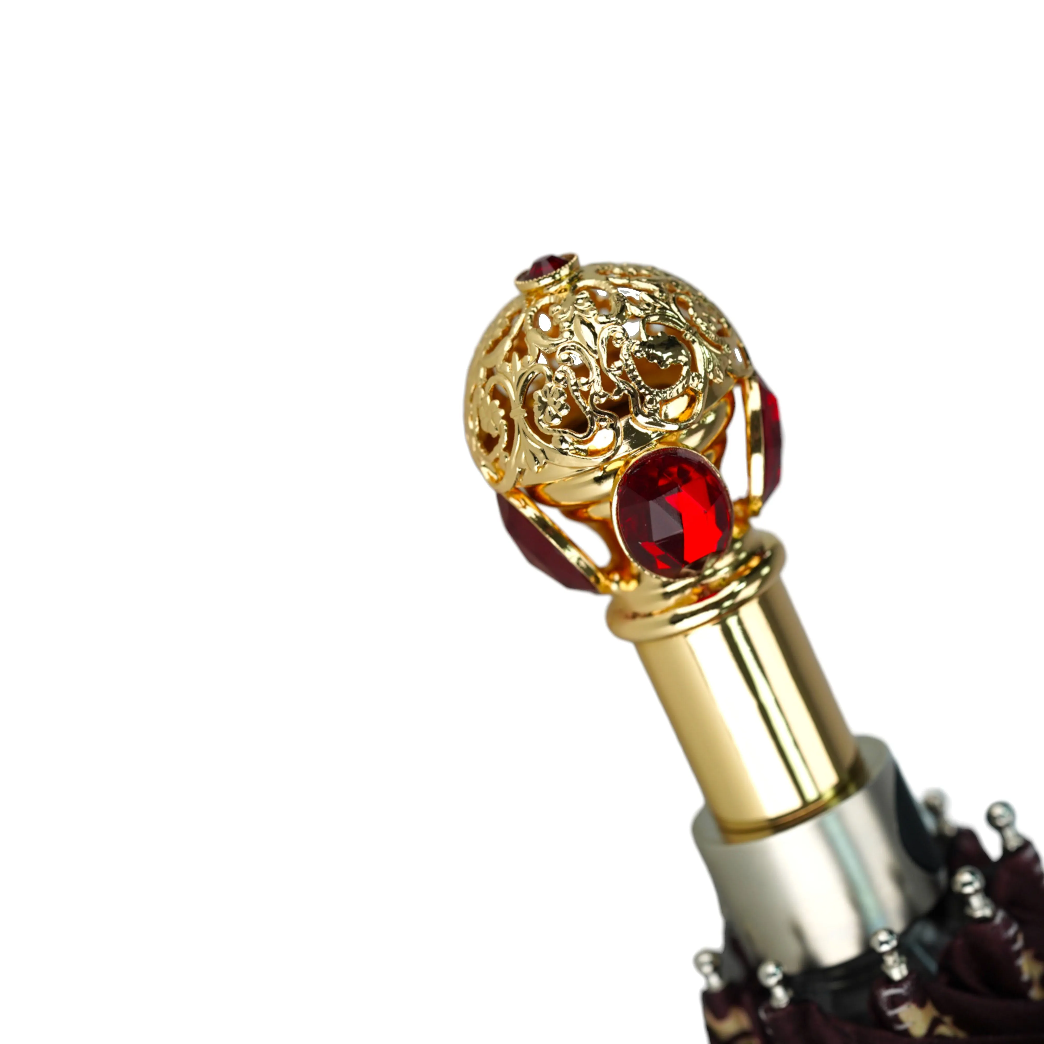 Il Marchesato ombrelli Burgundy crown design - Mylord red stones Handle
