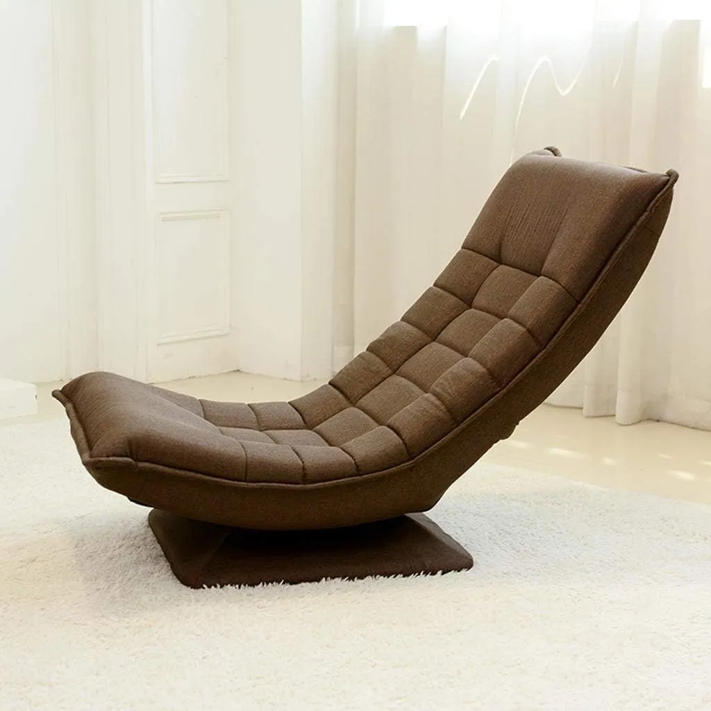 Kawachi Adjustable 5-Position Folding Recliner Floor Chair with 360 Degree Swivel- KAWY-4