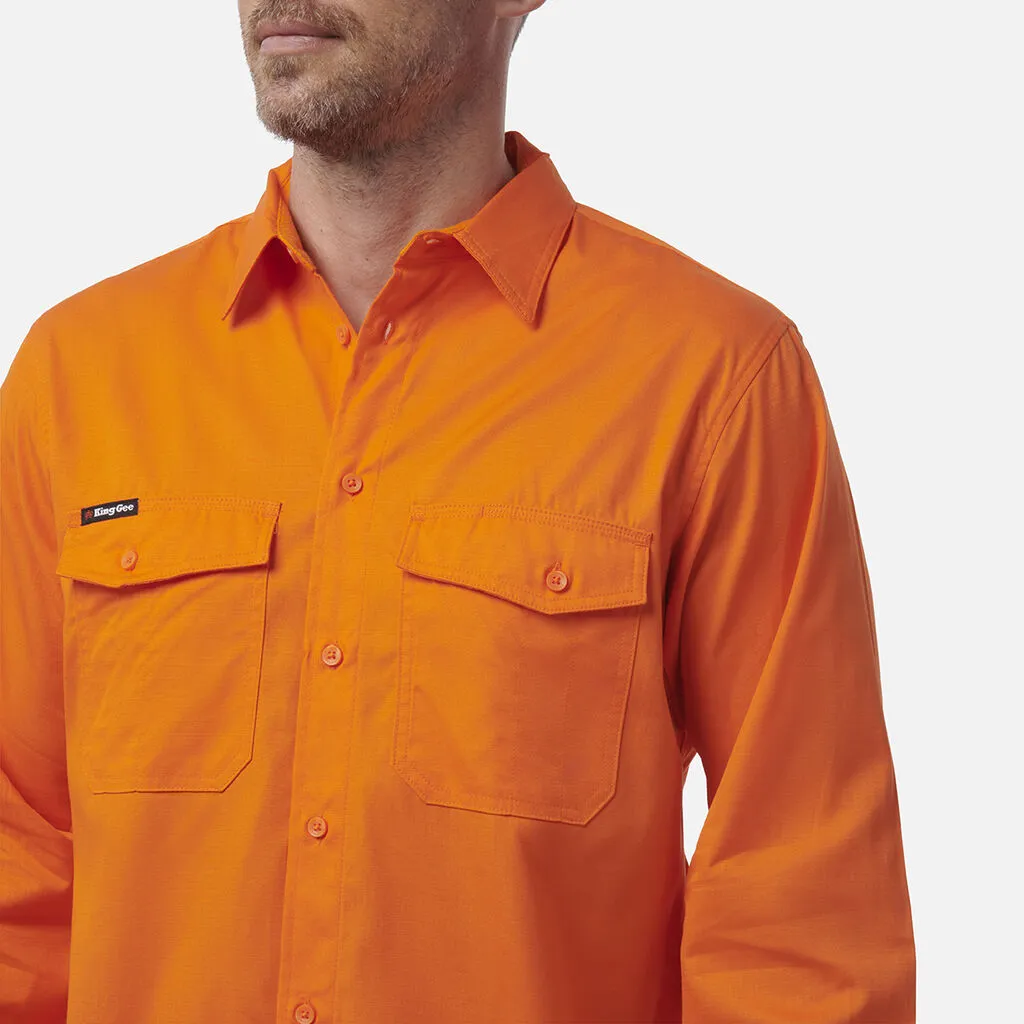 King Gee Workcool 2 Hi-Vis Long Sleeve Drill Work Shirt (K54805)