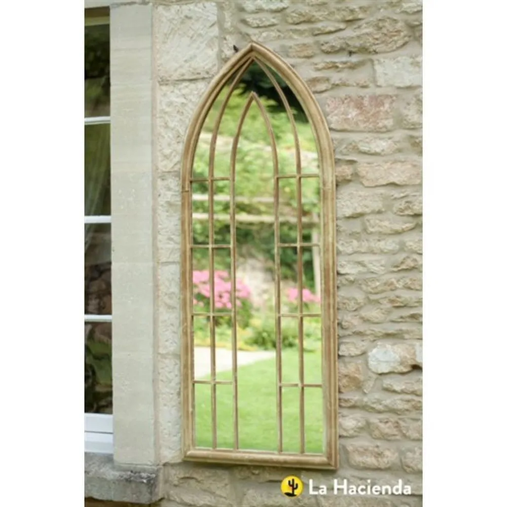 La Hacienda 153cm Large Arch Stone Effect Outdoor/Indoor Mirror
