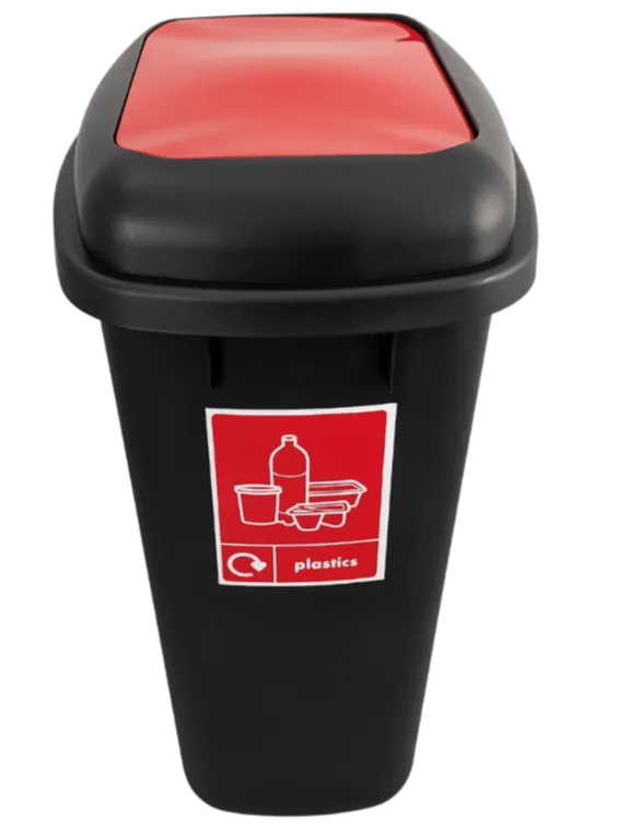 Large 90 Litre Push Flap Recycling Bin - 90 Litre