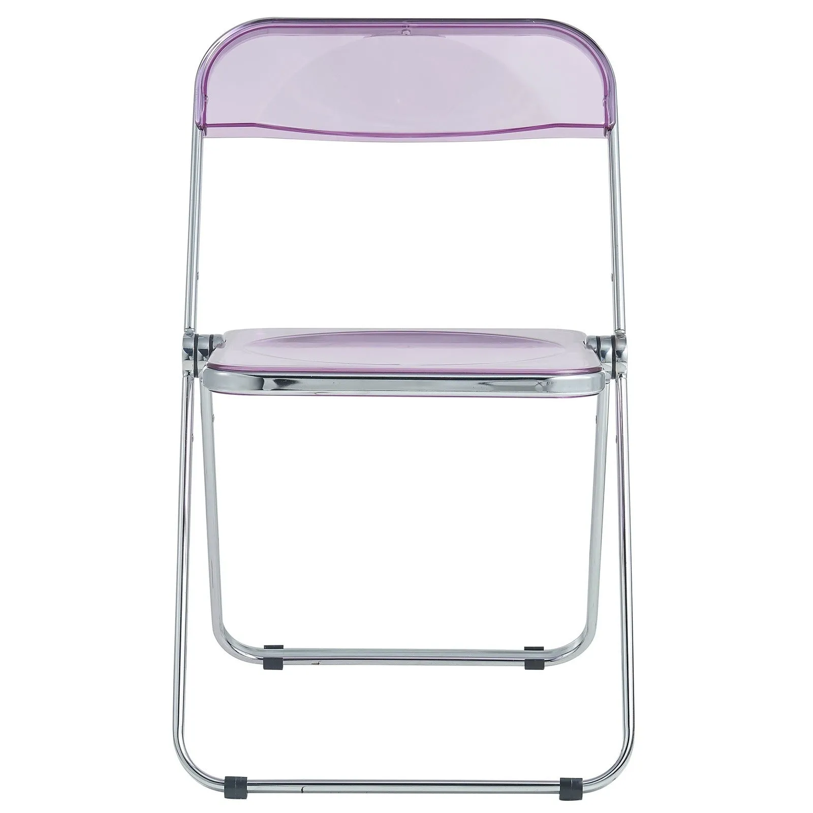 Lawrence 7-Piece Dining Set: Folding Acrylic Chairs & Rectangular Wood Table with Geometric Base