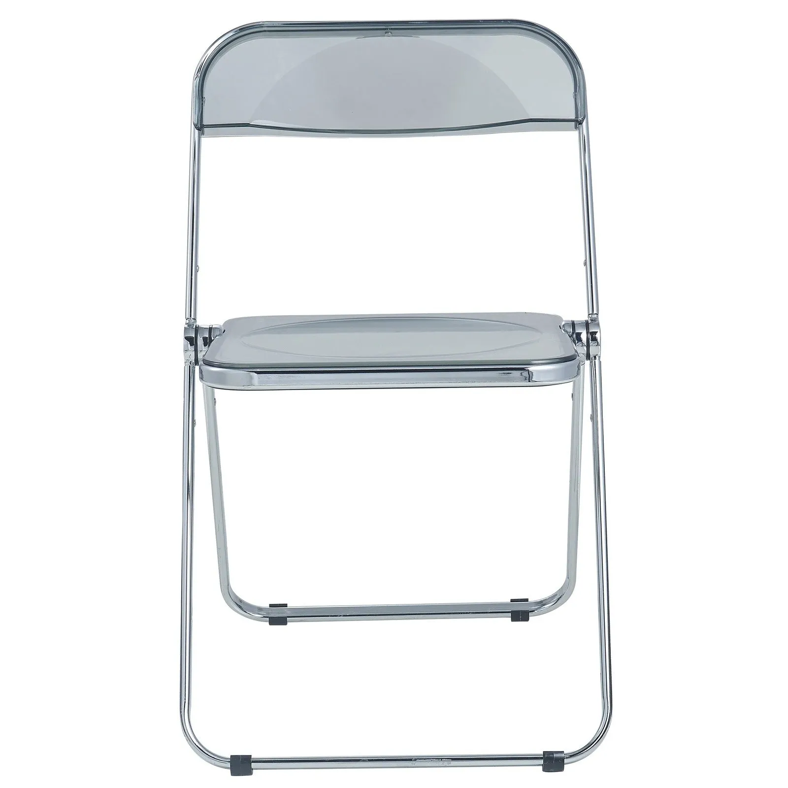 Lawrence 7-Piece Dining Set: Folding Acrylic Chairs & Rectangular Wood Table with Geometric Base