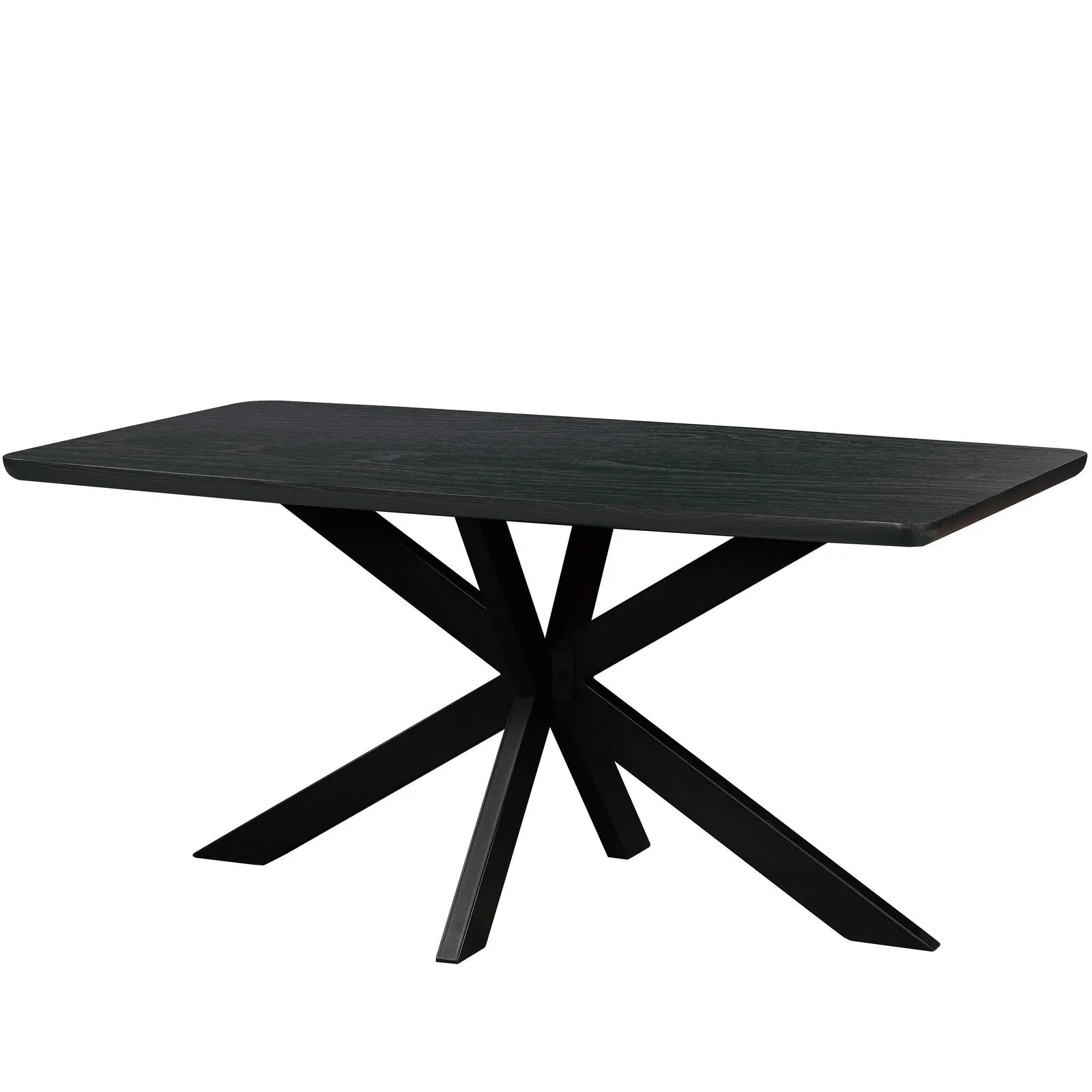 Lawrence 7-Piece Dining Set: Folding Acrylic Chairs & Rectangular Wood Table with Geometric Base