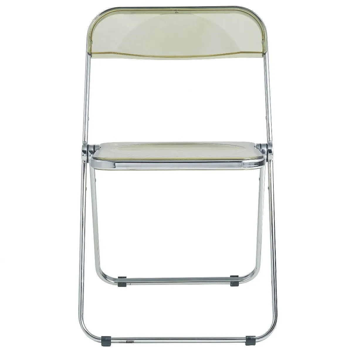 Lawrence 7-Piece Dining Set: Folding Acrylic Chairs & Rectangular Wood Table with Geometric Base