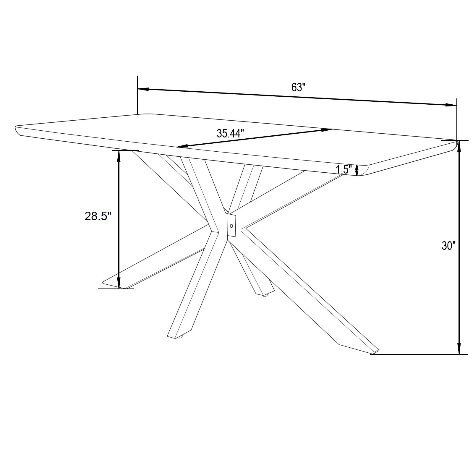 Lawrence 7-Piece Dining Set: Folding Acrylic Chairs & Rectangular Wood Table with Geometric Base