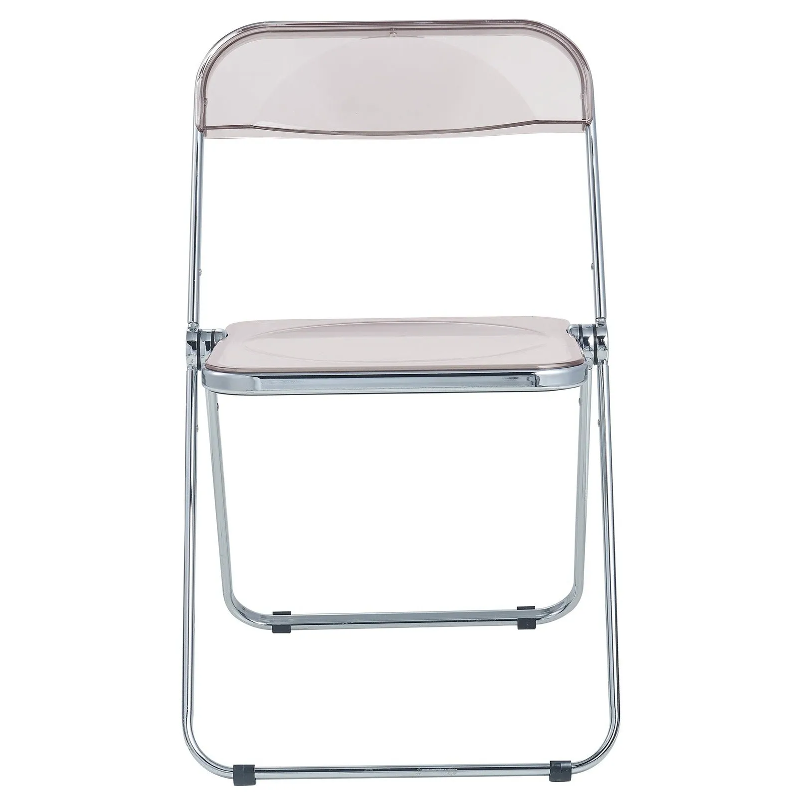 Lawrence 7-Piece Dining Set: Folding Acrylic Chairs & Rectangular Wood Table with Geometric Base