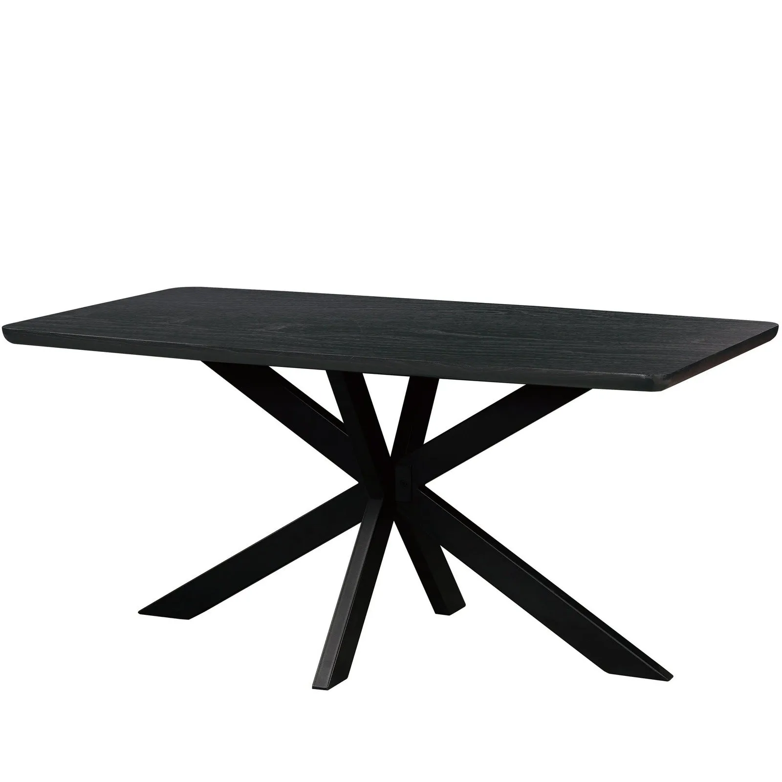 Lawrence 7-Piece Dining Set: Folding Acrylic Chairs & Rectangular Wood Table with Geometric Base